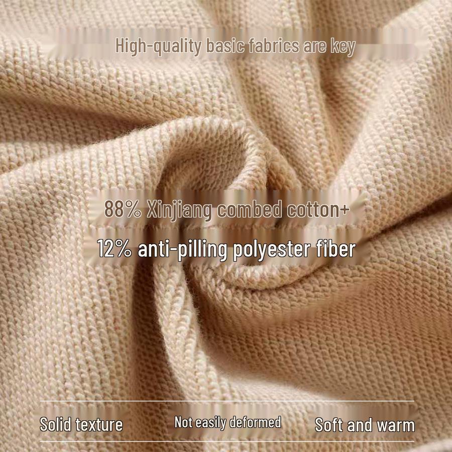 Men's Extra Thick 430g Terry Sweatshirt: Autumn/Winter Casual Loose Fit, Heavyweight, Round Neck, National Tide Style, Versatile Wear