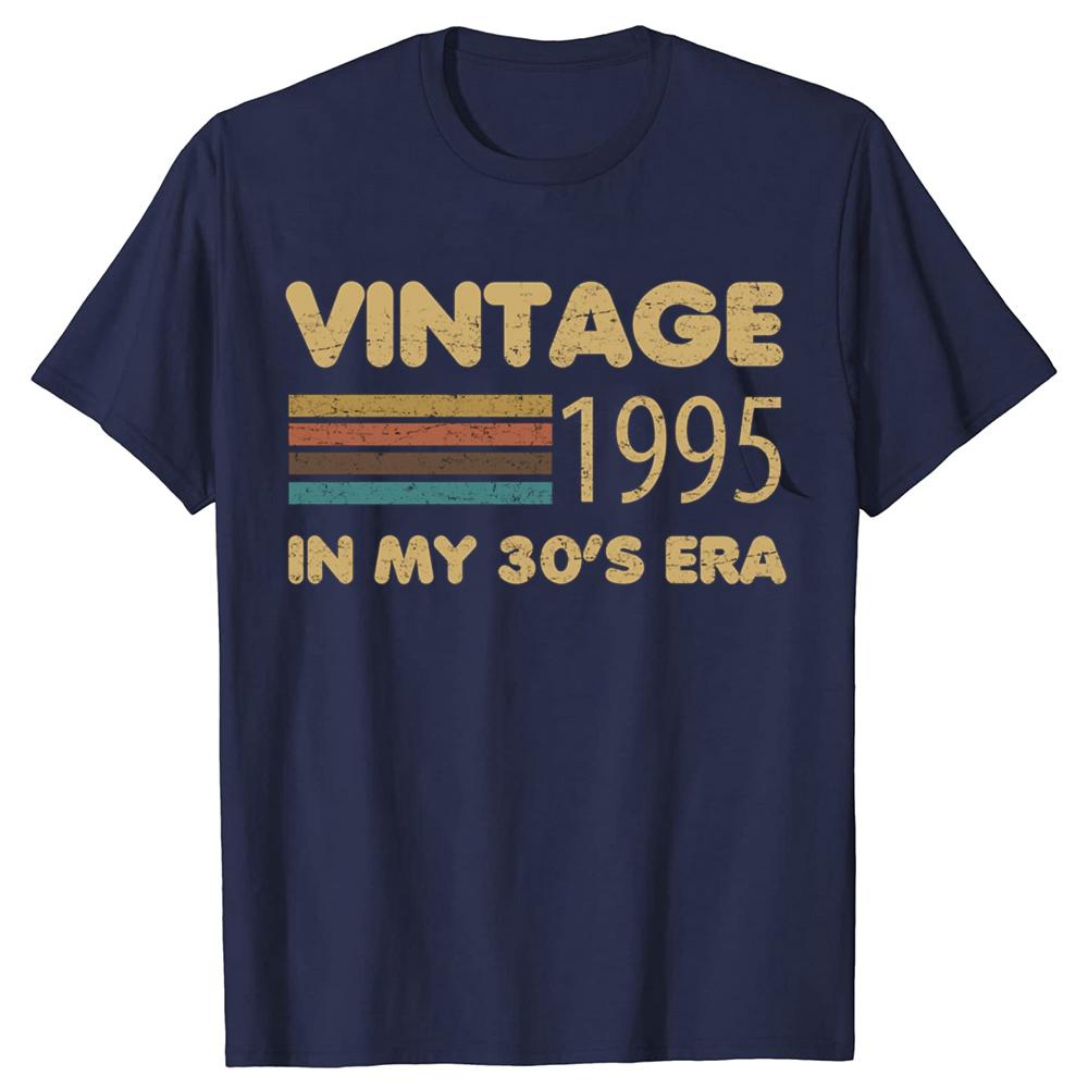 Funny Vintage 1995 30s Era Graphic T-shirts Men Women's Fashion Casual Tshirt 100% Cotton Loose Oversized T Shirt