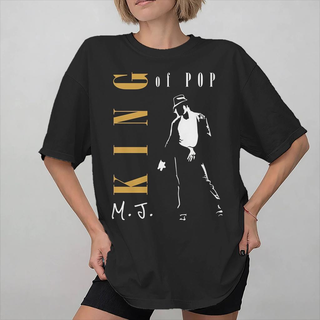 Unisexs Womens King of Pop Michaeles Jacksones MJ T Shirt 100 Cotton Printed Tee Shirts Clothing Outfits