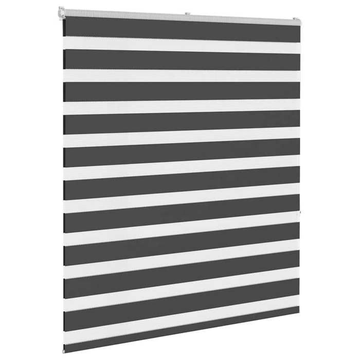 VidaXL Store zèbre noir 120x150 cm largeur du tissu 115,9 cm polyester, store à enrouleur zébré, store zébré pour fenêtre, 4014239