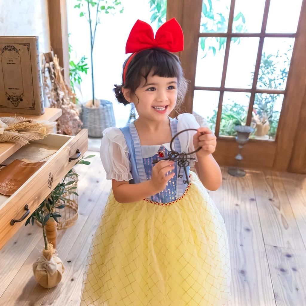 Princess Dress Snow White Cosplay Kids Princess Costume Halloween Fancy Dress for Girls [monoii] E0567-2 (110)