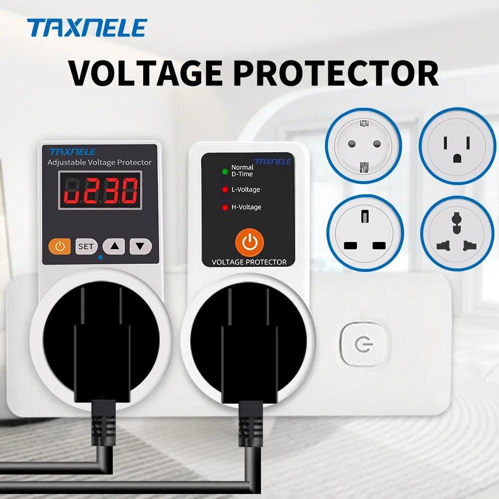 Automatic Voltage Protector Socket AC 220V 16A Adjustable Power Surge Protector Universal/US/EU/UK Plug Voltage Safe Protector