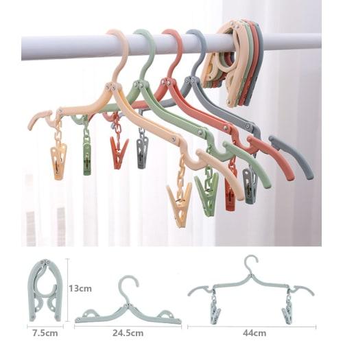 hengshao Folding Hangers, Travel Hangers with 1 Clothesline, Portable, Lightweight, Foldable, Multifunctional, Space-Saving, Travel, Business Trip, Co