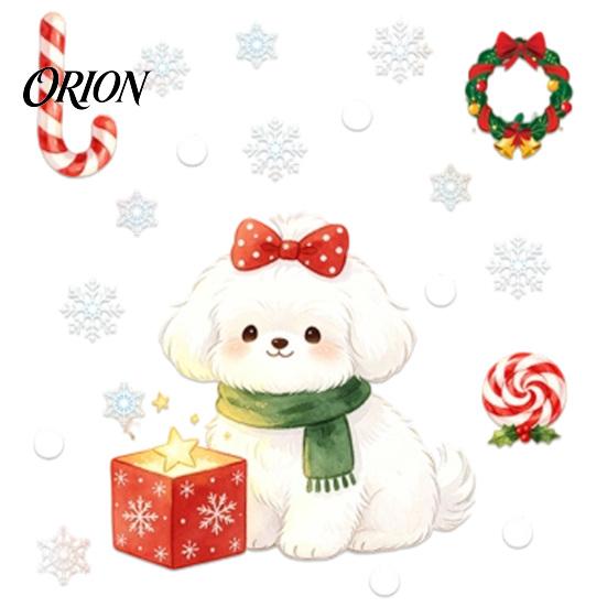 Reusable Puppy Window Clings Cute Dog Christmas Static Stickers, Waterproof PVC Holiday Decals for Home Festive Glass Door Stickers Store Glass,