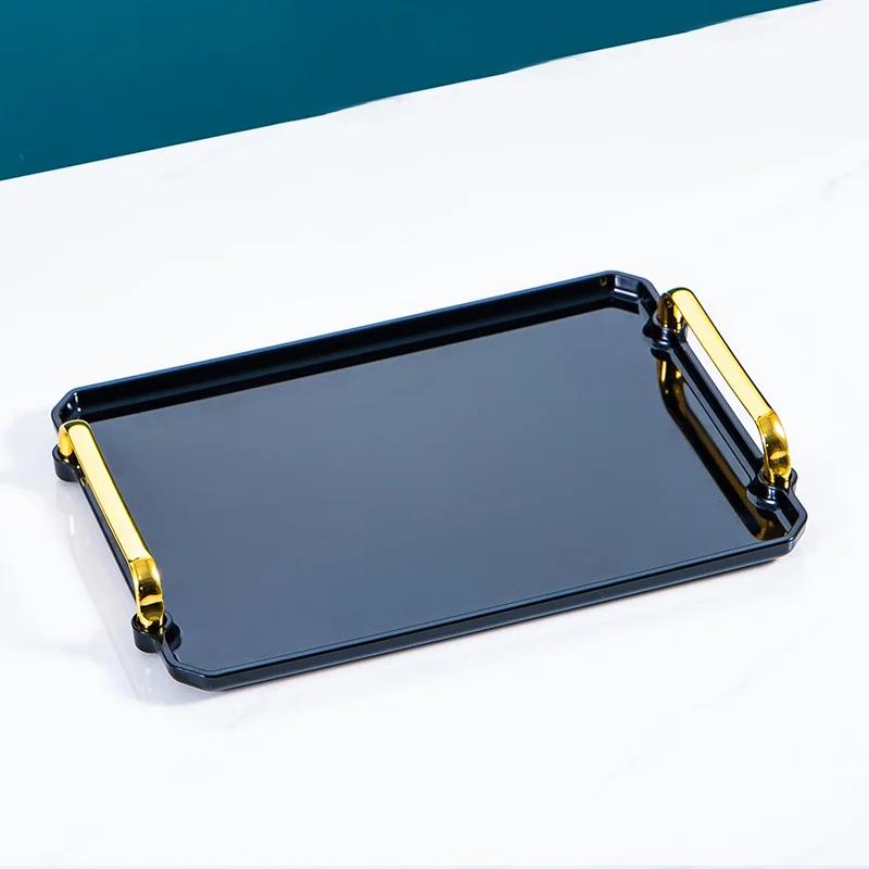 Nordic Style Plastic Serving Tray Non Slip Tea Tray  Home Kitchen Fruit Dessert Sundries Tray Multi-function Kitchen Organizer