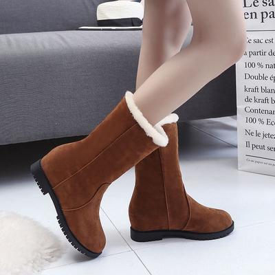 Fashion Winter Round Toe Mid Calf Women's Snow Boots Plush Designer Luxury Boot Chic and Elegant Padded Comfortable Fashion Ladies Shoes