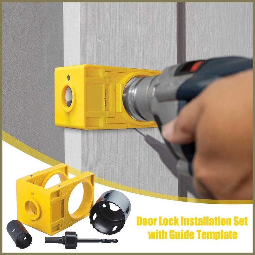 1-3/8 Inch To 1-3/4 Inch Door Lock Hole Saw Adjustable Wooden Door Lock Fitting Tool Set for Installing Deadbolts and Locksets
