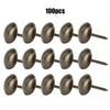 100Pcs Upholstery Nail Antique Brass Iron Furniture Decorative Drawing Pin Accessories 11x17mm