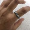 Adjustable Mens Ring With Dragon Motif Geometric Design Vintage Style Unisex Statement Finger