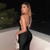 Women's Sexy European & American Style Bodycon Backless Dress - Spring/Summer 2025