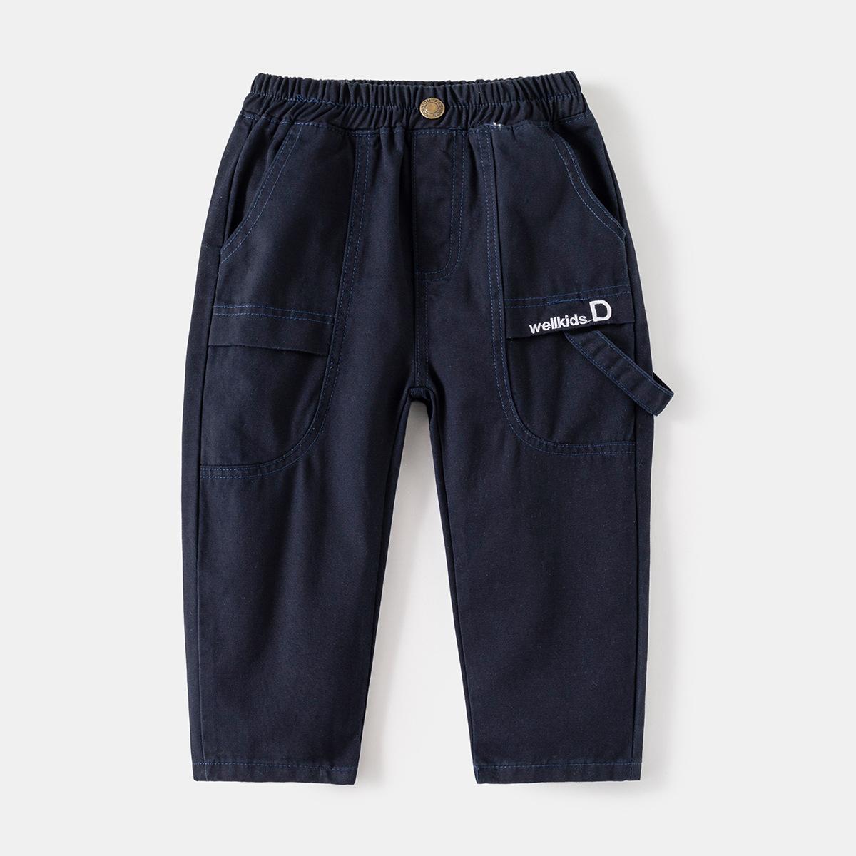 Spring new boys comfortable versatile casual pants medium children handsome overalls children s trousers tide 90cm