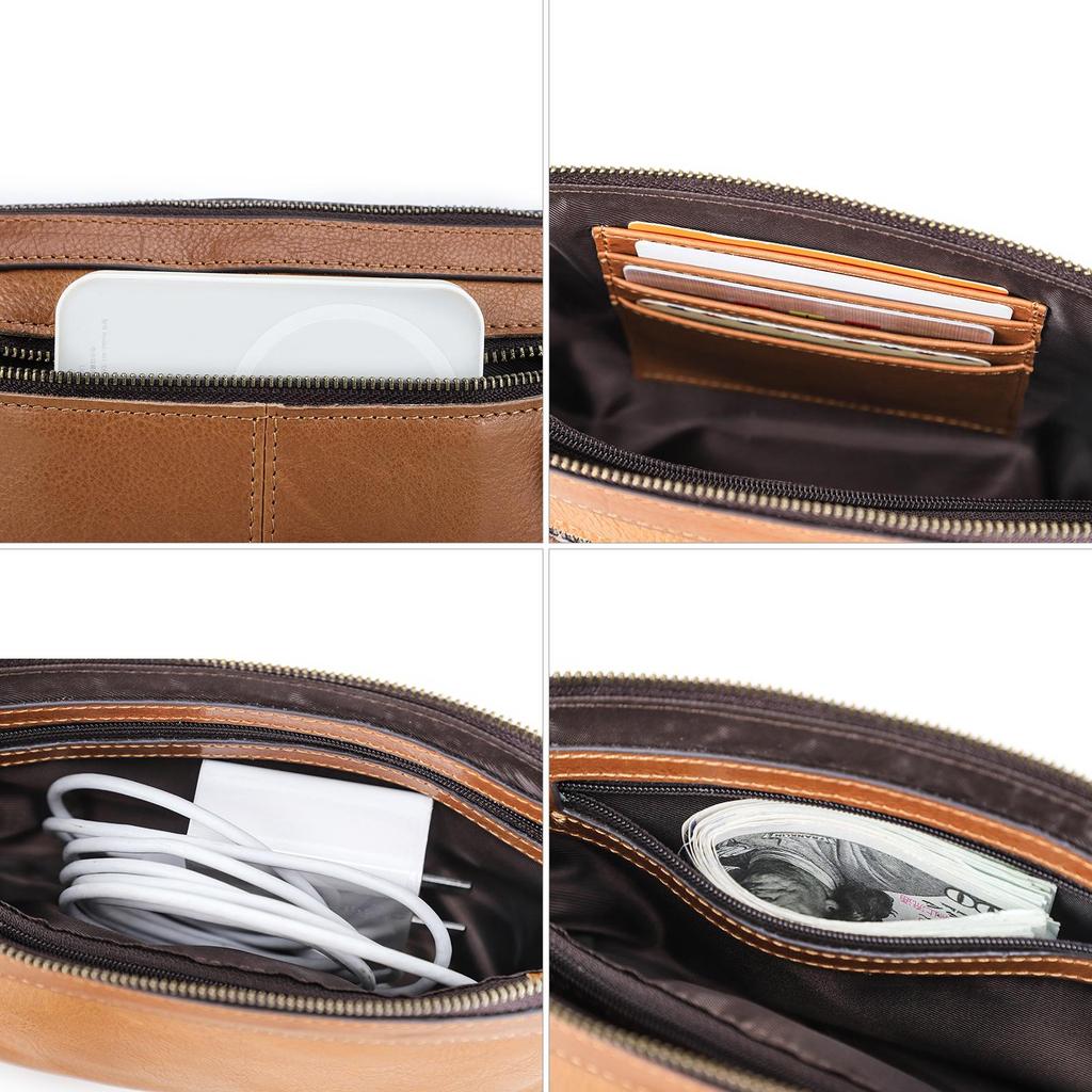 CONTACT'S Genuine Leather Small Shoulder Bags for Women Luxury Designer Sling Bags Female Handbags Clutch Bags Phone Pocket Wallets