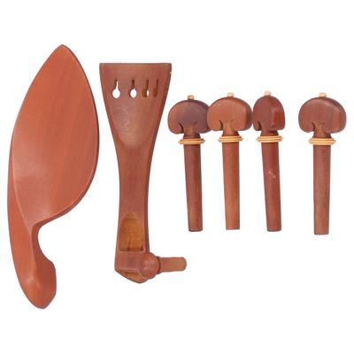Violin Chin Rest Set 4 4 Wood Tailpiece Tuning Peg End Button Kit Parts Accessory BZ10