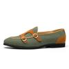 Leinwand Lederschuhe Herren Lässig Luxusmarke Handgefertigt Penny Loafers Herren Slipper Flats Fahrschuhe Kleid Schuhe Weiß Grün