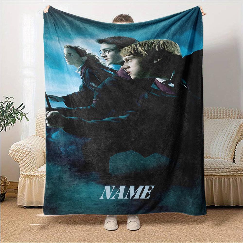 Custom Name Slytherin Pride Honor Blanket for Couch & Bed, Plush Cozy Fuzzy Blanket Super Soft & Warm Blankets for Fall and Winter. 090866