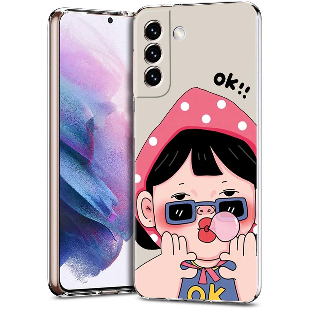 Cartoon Funny Boy Girl Couple Phone Case For Samsung Galaxy S24 Ultra S23 FE S22 S20 S21 5G S10 S9 Plus S10E S8 Soft Clear Cover