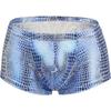 Sexy Men's Shiny Imitation Leather Boxers Shorts Underwear Men Snake Skin Underpants U Convex Pouch Boxer Shorts Underwear for Man