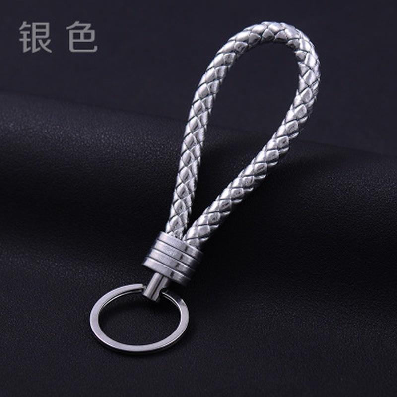 1PCS Multiple Colors Unisex Braided Leather Rope Handmade  Keychain Key Chain Car Key Ring Accessories