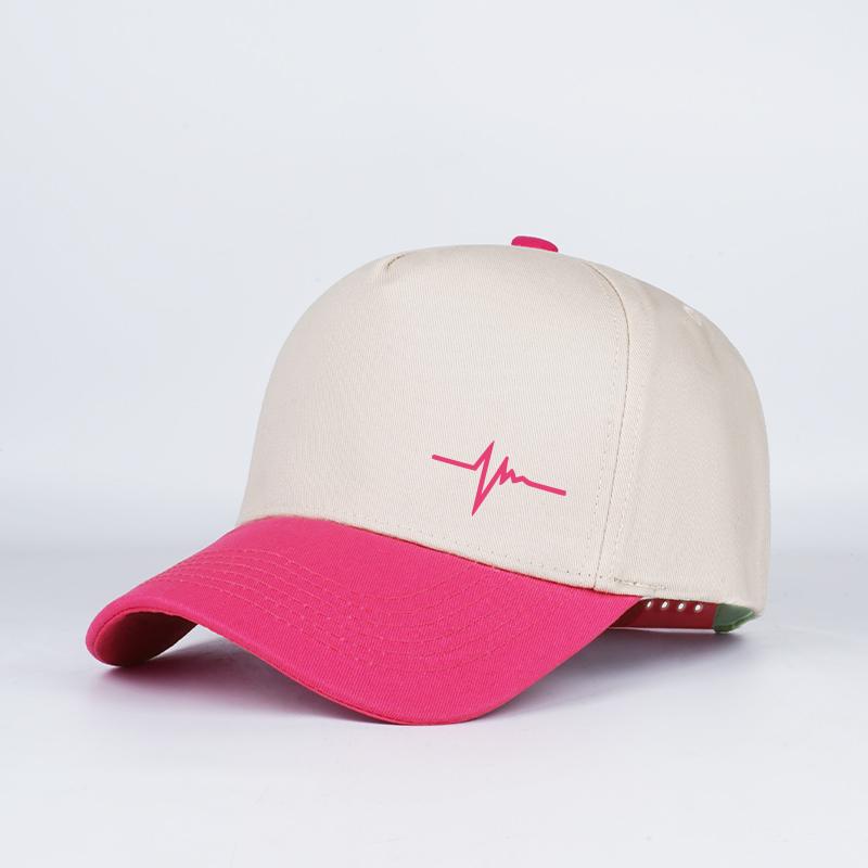 Heartbeat ECG Print Two Tone Baseball Cap Adjustable Unisex Cotton Casual Sun Hat