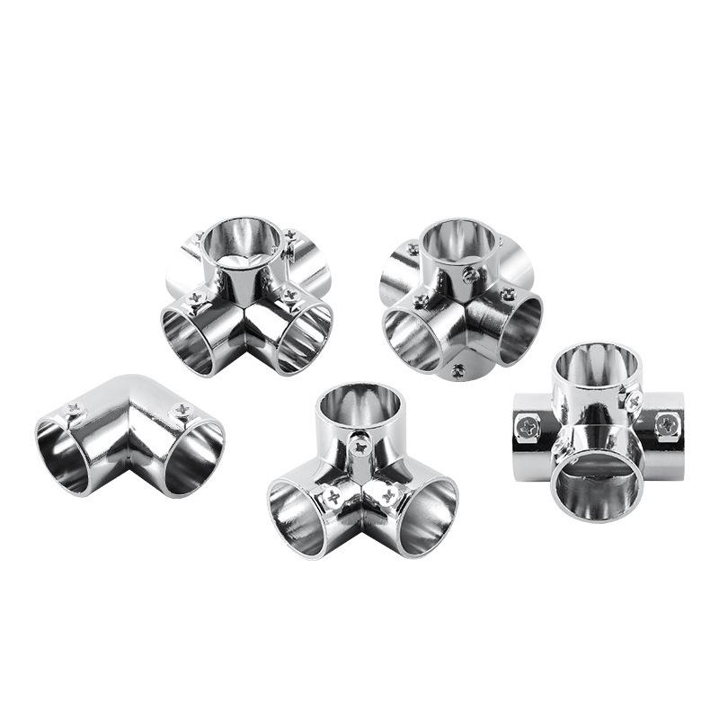 10pcs 19mm25mm Stainless Steel Pipe Connector Drying Rack Accessories Round Pipe Fastener Shelf Fixing Elbow Hardware Tools