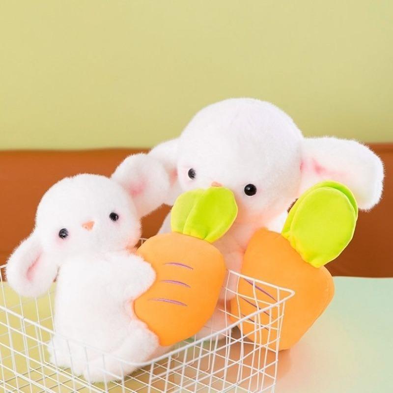 Cute Bunny Plush Toy Kawaii Fluffy Rabbit Hold Carrot Toy Children's Sleeping Doll Lovely Throw Pillow Gifts Home Decor