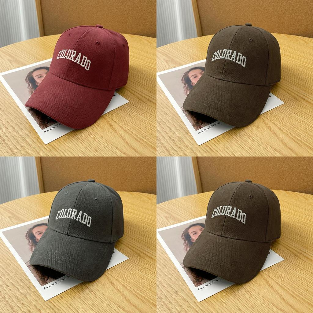 Simple Solid Color Letter Embroidery Women Casual Sunshade Baseball Cap For Summer Or Spring Use