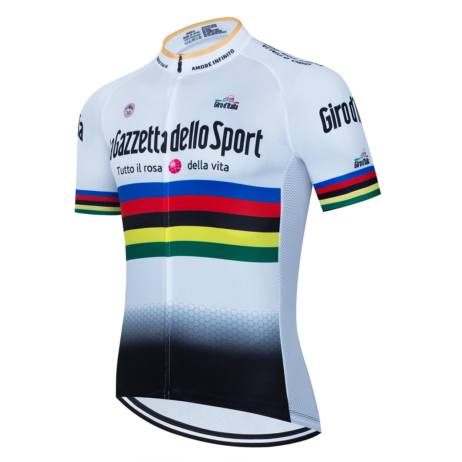 

Комплект велоджерсі Giro d Italia Чоловічий Велоформа МТБ Велоодяг Райдужна смуга Велосипедний одяг Велосипедний одяг з коротким рукавом Майка Велотруси Asian size-XXL
