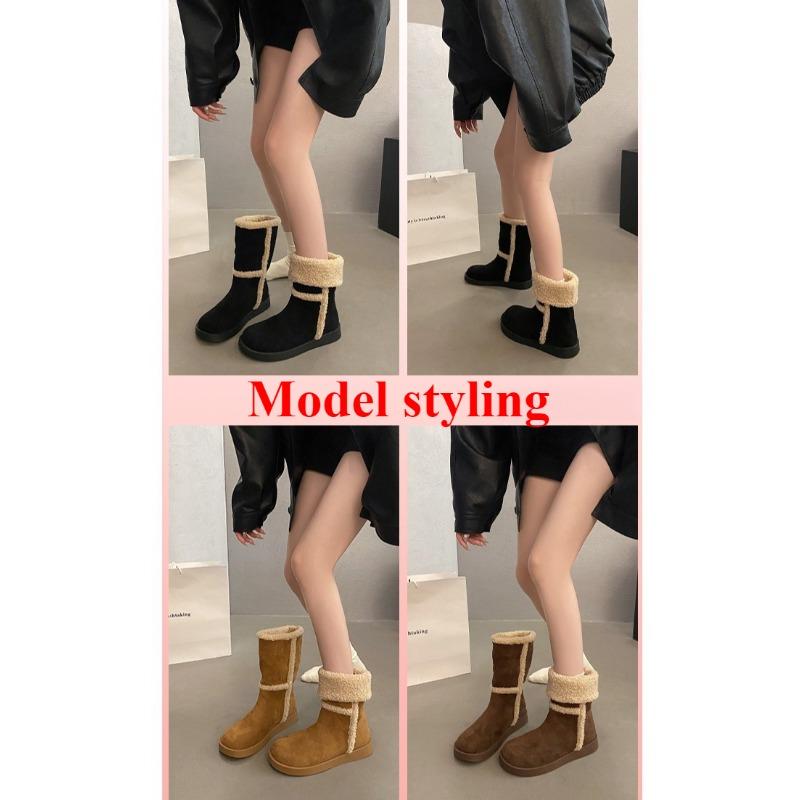 Dámské velkokapacitní zimní teplé sněhule s měkkou podrážkou na dva způsoby nošení, polstrované kotníkové boty s podšívkou, protiskluzové turistické sportovní bavlněné boty