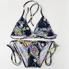 2025 Women's Floral Lace-Up Bikini with Chest Pad