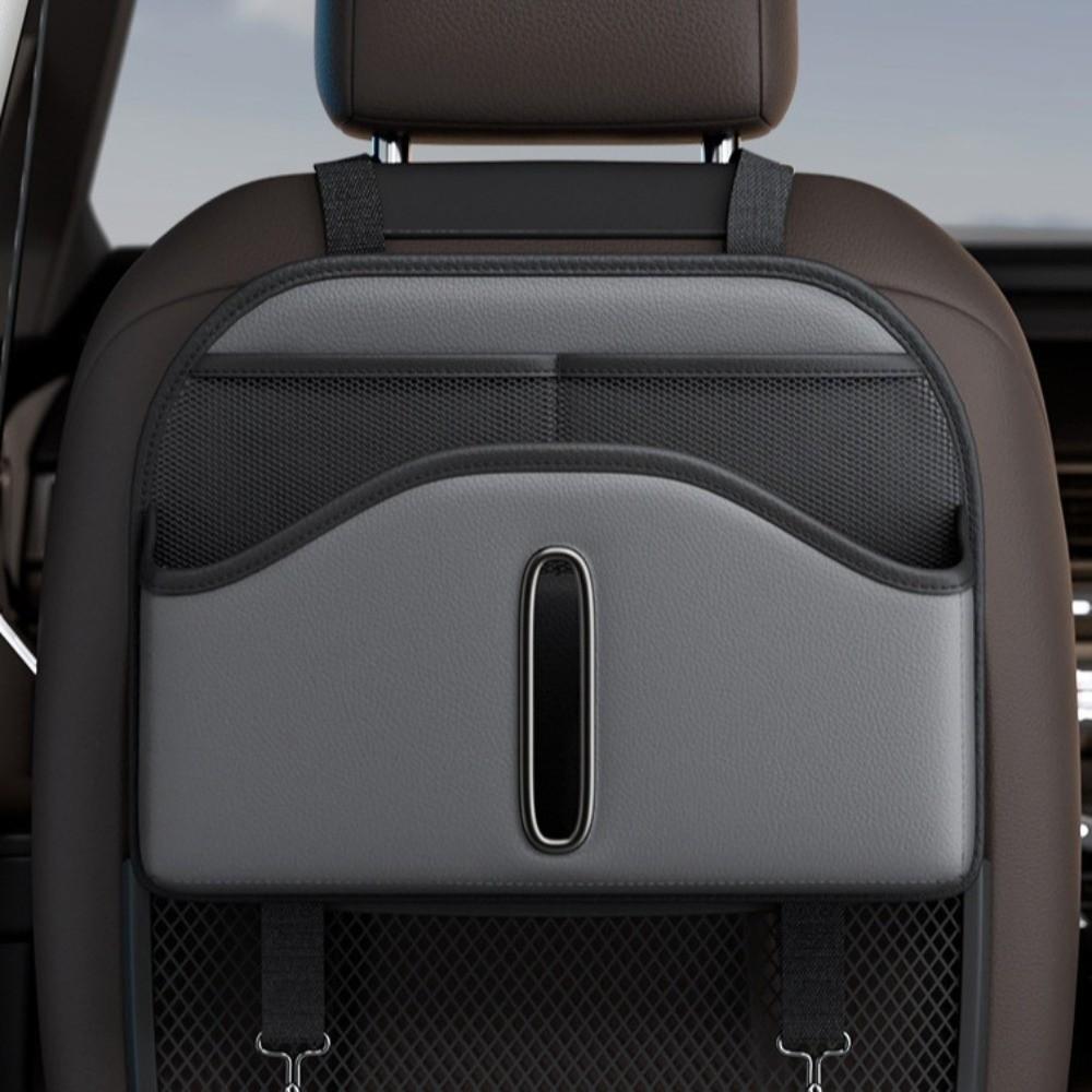 High-grade Seatback Storage Bag Leather Net Pocket Tissue Holder Car Back Seat Organizer  Vehicle