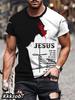 Men's 3D printed lion short-sleeved crew neck T-shirt for summer, soft and breathable, casual and comfortable, suitable for outdoor sports.