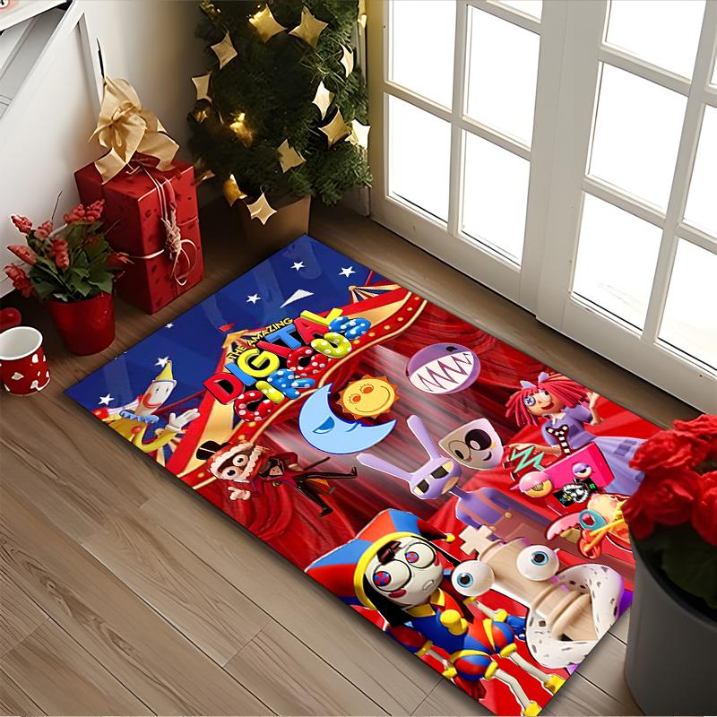 1pc Office Printed Area Carpet, The Amazing Digital Circus Rug, Home Sofa Chair Mat For Christmas and Halloween Décor