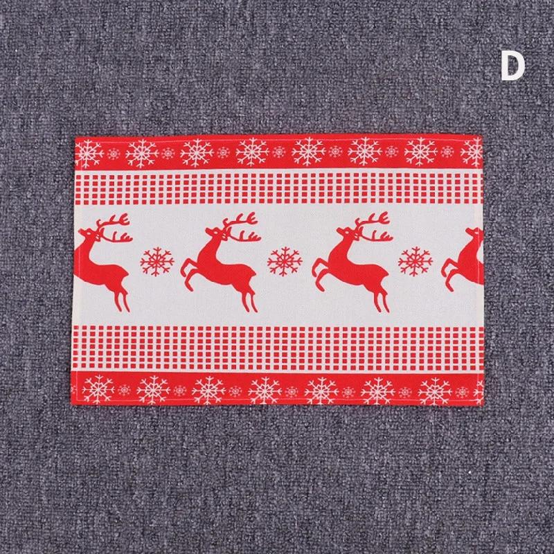 

Рождественский Домашний Декор Стола Коврик Подставки Под Тарелки Нескользящий Коврик для Стола Вечеринка Деда Мороза Рождественские Украшения Предметы Мебели Настольный Коврик 4