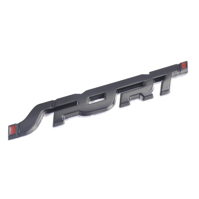 Adesivo per accessori auto, stile metallo 3D cromato nero, auto, bagagliaio, corsa, sport, parola, lettera, logo, emblema, distintivo, decalcomania, adesivo