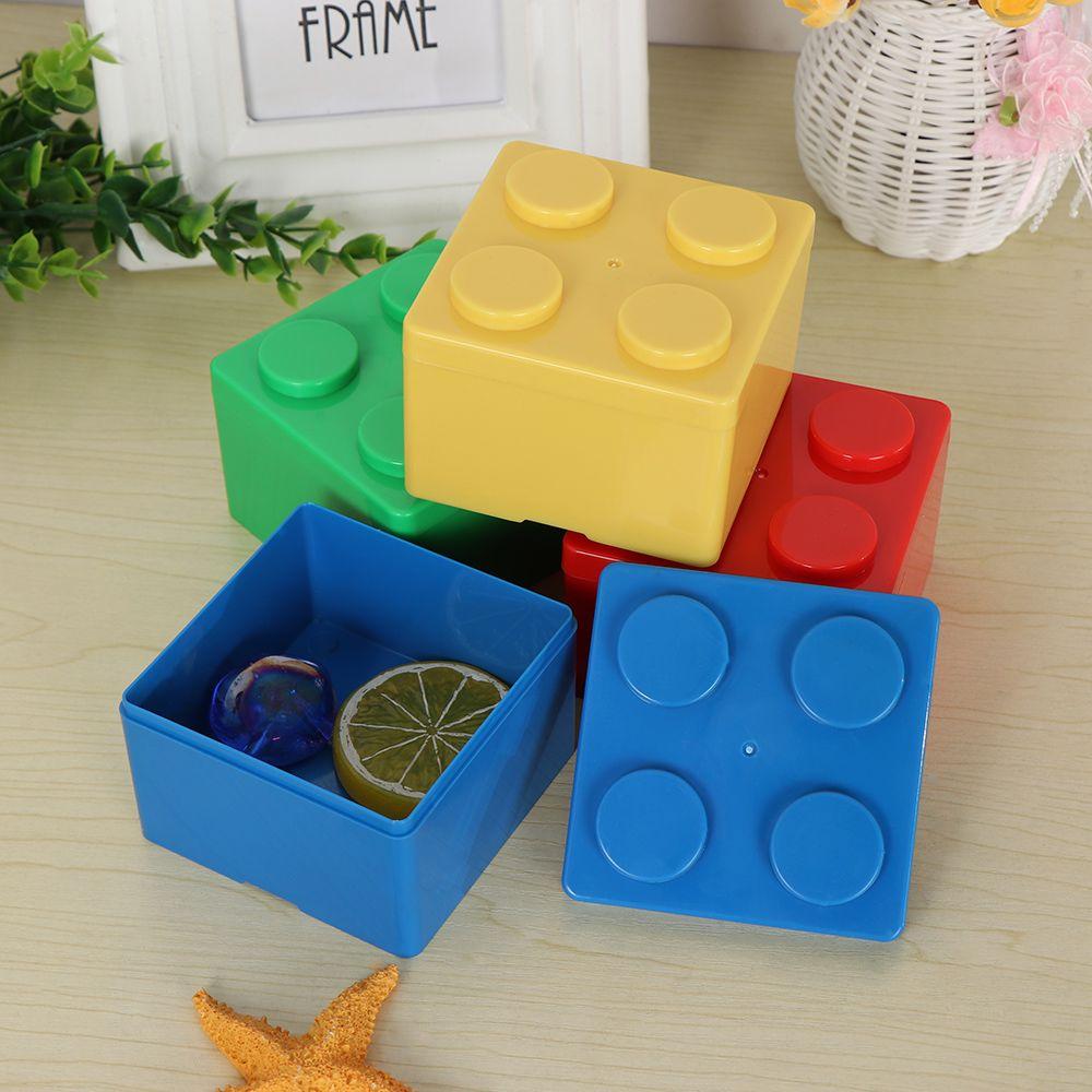 New Creative Building Block Shapes Storage Box Plastic Saving Space Box Superimposed Desktop Container Office House Supplies