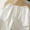 ROMON Men's Chinese Style Linen Blend Harem Cropped Pants