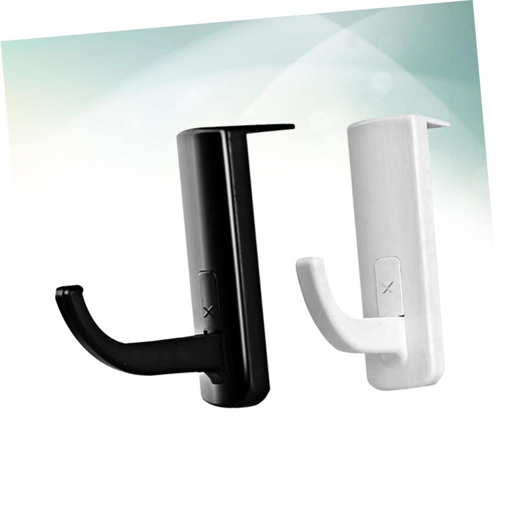NUOLUX Headphone Hooks, Headphone Stand, Set of 2, Lightweight, Sturdy, Easy to Attach, Desk-Mountable Headset, Metal Stand, Desktop, Wall Mount