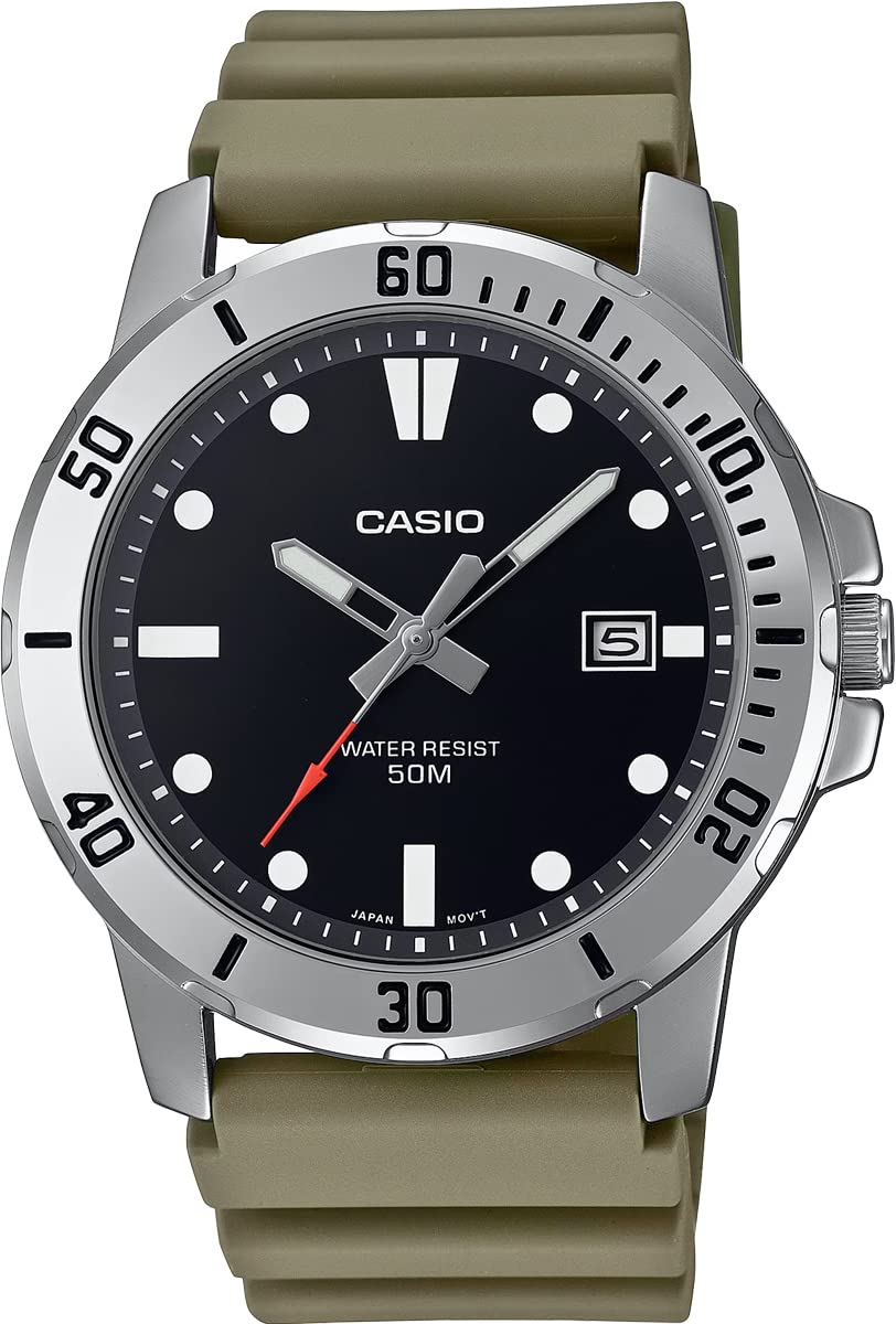 

CASIO Стандартные аналоговые кварцевые часы Military Olive Overseas Модель [Casio] Мужские MTP-VD01-3EV [Товар]