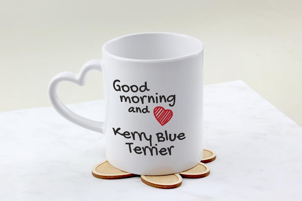 Kerry Blue Terrier, Irish Blue Terrier - cup with a dog, adorable cup with a heart-shaped handle, universal gift from the Art-Dog brand