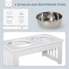 Raised Dog Feeding Bowls with Stand, Stainless Steel for Extra Small and Small Dog, 44L X 24W X 15H Cm - White