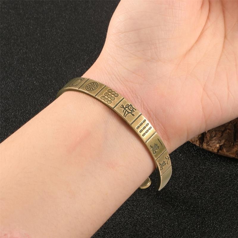 Fashionable Handmade Brass Bracelet With Customizable Fit And Cultural Symbolism Brass Wristband For Everyday Wear