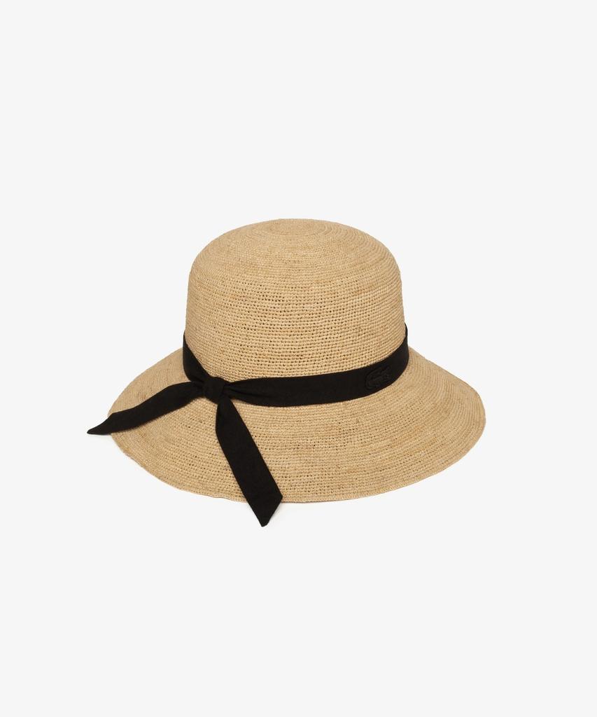 LACOSTE Women'S Ribbon Strap Raffia Bucket Hat Rk228E-56G 02S