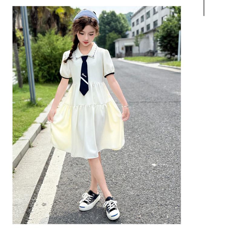 Girls' Summer Dress 2026 New Style Girls' Stylish Short Sleeve College Style POLO Skirt