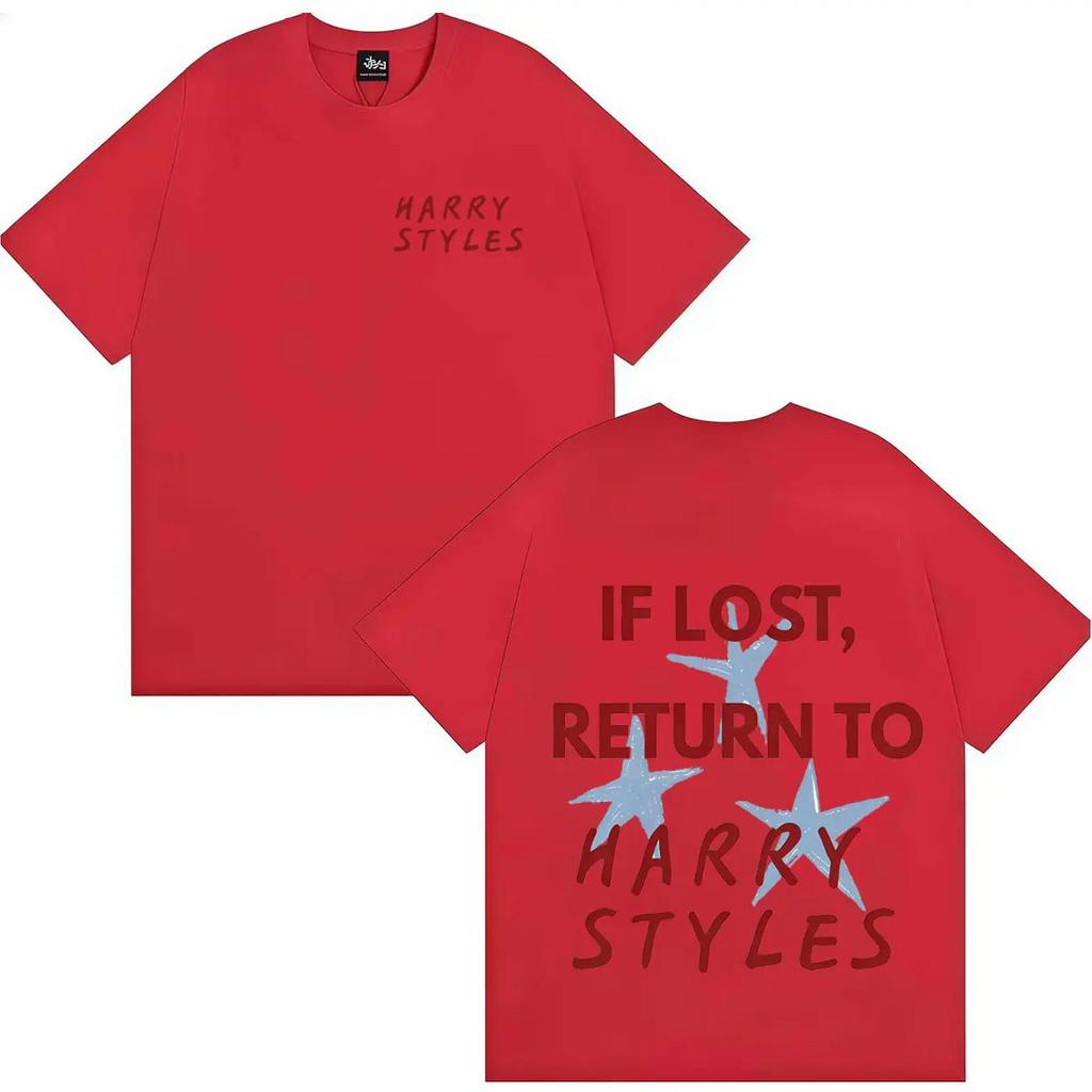Harry Styles Fashion Double Sided Print Gothic T-Shirt Classic Aesthetic Casual Comfortable Men O-Neck Y2K Tee Shirts Streetwear