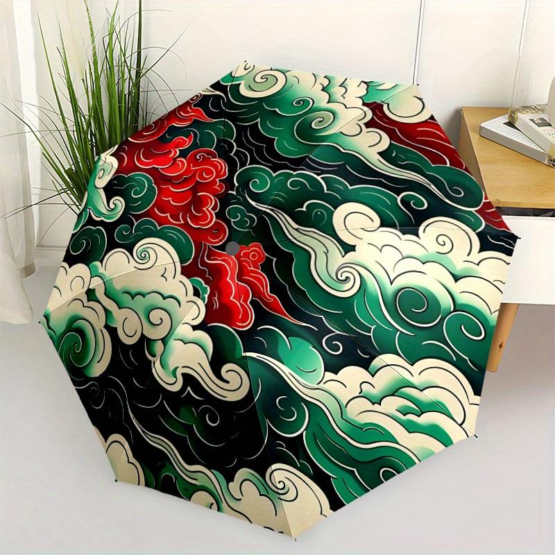 1pc Clouds Automatic Open/close Folding Umbrella, Compact Portable Travel Umbrella, Perfect Birthday/Christmas yy250807202