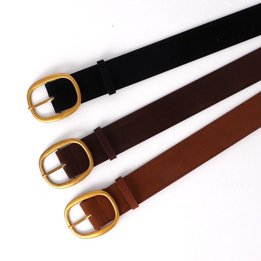 Pin Buckle Suede Leather Belt Luxury Design Wide Waistband Women Waist Belt  Coat Skirt Decoration