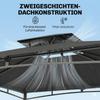 3 x 3 m Gazebo, Garden Gazebo with 2-Tier Roof, Metal Frame, Dark Grey