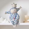 Ceramic Handicrafts Handmade Ceramic Figures Cartoon Hand-drawn Dolls Mother and Child Family Home Decoration Accessories