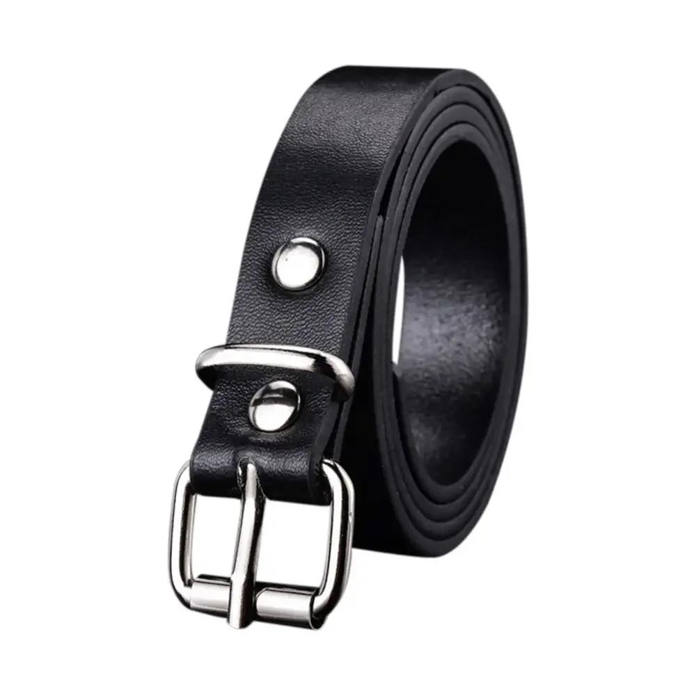 1PC Children PU Leather Belt - Adjustable Waist Strap With Metal Buckle For Jeans Pants And Dresses