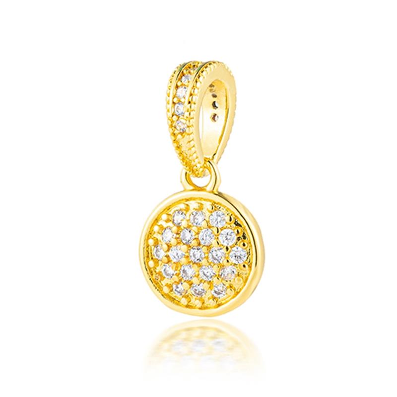 Sparking Gold Plated Charm Beads Pendant Fit Original Snake Copper Bracelet Necklace Beads For Diy Jewelry Women Gift